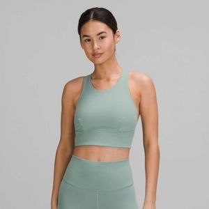 Lululemon Wunder Train Longline Bra Medium Support, C/D Cup Sz 8 in Misty Glade